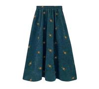 MdybF Gonna Jeans Donna Donne Autunno Inverno Inverno Ricami Velluto A Velluto A Velluto A Velluto Sciolte Floreali Casual retrò-Blu-M