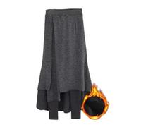 MdybF Gonna Lunga Donna Leggings in Pile Donne Gonnette Pantaloni Culotte Inverno Autunno più Dimensioni Vestiti Paffuti Clinggins Skort Skort-Grigio Addensato-3xl