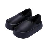 MdybF Pantofole Donne Inverno Inverno Pantofole di Cotone Calde Peluche per Ragazze Slide Piattaforma Piatta Scarpe da Interno Femmina-Nero B-38-39 (Interno 24,5 Cm)