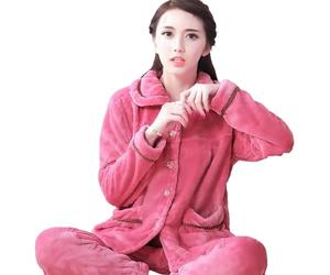 MdybF Pigiama Donna Set di Pigiami Caldi Inverno Autunno per Donne Spesse Corallo Maniche Lunghe Pigiama Set di Pigiami Abbigliamento da Casa-Colore 3-XXL