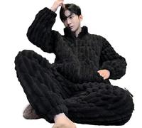 MdybF Pigiama Uomo Invernale Imbottito Outfit Da Sonno Addensato Super Caldo Giovane Set Di Abbigliamento Con Cerniera Premium