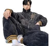 MdybF Pigiama uomo invernale Pigiama Imbottito Da Uomo Inverno Inverno Outfit Da Sonno Addensato Super Caldo Giovane Set Di Abbigliamento Per Cerniera Premium Con Cerniera Premium Con Cerniera Premium