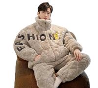 MdybF Pigiama uomo invernale Pigiama Imbottito Da Uomo Inverno Inverno Outfit Da Sonno Addensato Super Caldo Giovane Set Di Abbigliamento Per Cerniera Premium Con Cerniera Premium Con Cerniera Premium