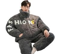 MdybF Pigiama uomo invernale Pigiama Imbottito Da Uomo Inverno Inverno Outfit Da Sonno Addensato Super Caldo Giovane Set Di Abbigliamento Per Cerniera Premium Con Cerniera Premium Con Cerniera Premium