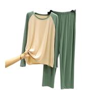 MdybF Pigiami Invernali da Uomo Spring Autumn Autumn Set Set da Uomo A Maniche Lunghe Modal Accogliente Abbigliamento Rotondo Home Abbigliamento per Home Abbigliamento PLU Size Set-Beige-6Xl