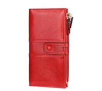 MdybF Portafoglio Donna Portafoglio per Le Donne Porta della Carta Lunga Long Card Classic Doppia Cerniera Femmina-Rosso