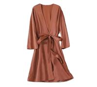 MdybF Vestaglia Abiti da Notte per La Biancheria da Sonno Femminile Regalo per Matrimonio da Sposa Setosa Casual Kimono Campeggio da Notte-Caramello di Veste-m
