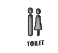 MDYTPT Cartello per WC Pop nero dorato color oro cartello 3D adesivo per porta del bagno etichetta adesiva porta WC segnaletica arte hotel decorazione per la casa per donna e uomo o per porta del