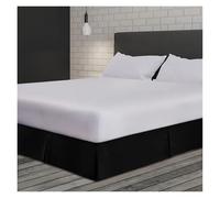 MDYTPT Mantovana giroletto comoda, morbida plissettata, su misura, in tessuto resistente alle pieghe e allo sbiadimento, alta 38 cm, elasticizzata intorno al letto, colore: nero, 80 x 190 x 35 cm