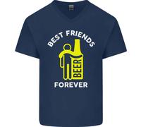 Me And Birra Best Friends Forever Divertente Uomo Scollo A V Cotone T-Shirt