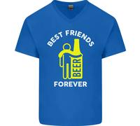 Me And Birra Best Friends Forever Divertente Uomo Scollo A V Cotone T-Shirt