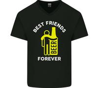 Me And Birra Best Friends Forever Divertente Uomo Scollo A V Cotone T-Shirt