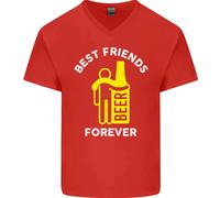 Me And Birra Best Friends Forever Divertente Uomo Scollo A V Cotone T-Shirt