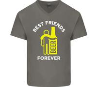 Me And Birra Best Friends Forever Divertente Uomo Scollo A V Cotone T-Shirt