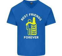 Me And Birra Best Friends Forever Divertente Uomo Scollo A V Cotone T-Shirt