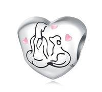 Me and My Dog Beads Charm, 925 Sterling Silver Charm Bracelet Accessory, Compatible with Pandora Bracelet Neckalce