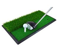 ME AND MY GOLF Dual Turf Golf Hitting Mat - Includes Instructional Training Videos, Black