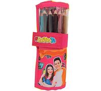 Me Contro Te Astuccio/Rotolo porta colori con 24 Pastelli ARANCIONE E FUXIA