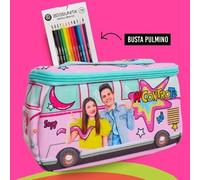 ME CONTRO TE zaino astuccio SCUOLA 2022 COLORE ROSA e FUXIA originale