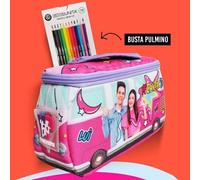 ME CONTRO TE zaino astuccio SCUOLA 2022 COLORE ROSA e FUXIA originale