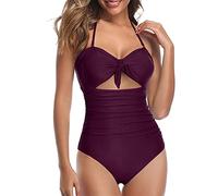 Me Fui Costumi Donna Costumi Taglie Forti Donna 2023 Costume da Bagno da Costume Bagno Sexy Ritagliato con Cinturino in Vita Mare Copri (Red XXL)