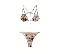 Me-Fui FUI Bikini Beige da Donna con Stampa Effetto Tie-Dye M