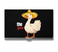 Me Goose - Porta biglietti da visita in metallo sottile a forma di oca messicana, porta carte di credito, per uomini e donne, 9,4 x 5,6 x 0,8 cm, Stile:, Taglia unica