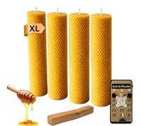 ME HECHIZAS TU | Rituale abbondanza e prosperità (giorni 11 e 22) | QR per accedere ai rituali | 4 candele al miele XL (14 cm) + 2 Palo Santo | 100% pura cera d'api | naturale e spirituale.