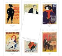 Me Loovely Bohemian Masters - Set di carta da lettere formato A5, con stampe Toulouse-Lautrec & Jules Chéret in confezione regalo (20 lettere senza buste)