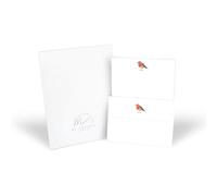 Me Loovely Set di carta da lettere e buste con pettirosso, formato A5, per scuola, casa e ufficio (10 lettere e 10 buste con busta regalo)