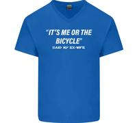 Me o Il Bicicletta Said My Ex-Wife Ciclismo Uomo Scollo A V Cotone T-Shirt