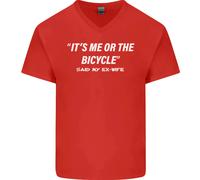 Me o Il Bicicletta Said My Ex-Wife Ciclismo Uomo Scollo A V Cotone T-Shirt