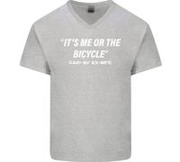 Me o Il Bicicletta Said My Ex-Wife Ciclismo Uomo Scollo A V Cotone T-Shirt