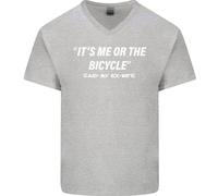 Me o Il Bicicletta Said My Ex-Wife Ciclismo Uomo Scollo A V Cotone T-Shirt