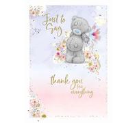Me to You - Biglietto di ringraziamento Tatty Teddy con fiore, collezione ufficiale