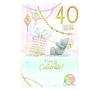 Me To You Tatty Teddy - Biglietto di auguri per 40° compleanno, collezione ufficiale, 12 x 17 cm