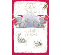 Me To You Tatty Teddy - Biglietto di Natale con scritta in inglese "To A Wonderful Brother And Your Partner", 15 x 22 cm, collezione
