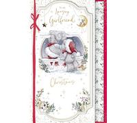 Me To You Tatty Teddy - Biglietto di Natale fatto a mano per una fidanzata incredibile, orsacchiotti che condividono un bacio, 17,8 x 27,9 cm, collezione ufficiale
