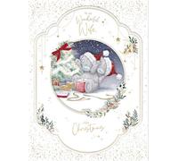 Me To You Tatty Teddy - Biglietto di Natale grande realizzato a mano, con scritta in inglese "To My Wonderful Wife", collezione ufficiale, 22,7 x 30,