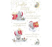 Me To You Tatty Teddy - Biglietto di Natale per figlia, con inserto in carta, con regalo, 15 x 22 cm, collezione ufficiale