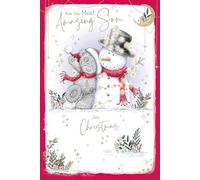 Me To You Tatty Teddy - Biglietto di Natale per figlio con pupazzo di neve, collezione ufficiale, 15 x 22 cm