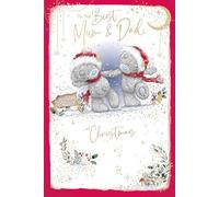 Me To You Tatty Teddy - Biglietto di Natale per la migliore mamma e papà, Tatty Teddy nella neve, 15 x 22 cm, collezione ufficiale