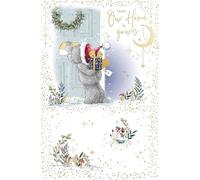 Me To You Tatty Teddy - Biglietto natalizio con orsetto Tatty Teddy dalla nostra casa al tuo, collezione ufficiale, 12,7 x 20,3 cm