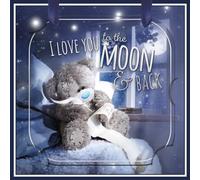Me To You Tatty Teddy Love You To The Moon And Back, biglietto di auguri 3D di lusso, aperto invio, 15 x 15 cm, collezione ufficiale
