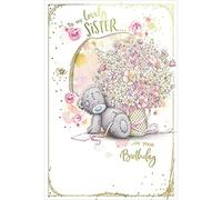 Me to You Tatty Teddy To My Lovely Sister - Biglietto di compleanno fatto a mano, 15 x 22 cm, collezione ufficiale
