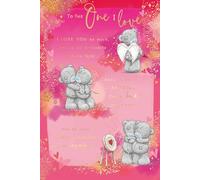 Me To You Tatty Teddy To The One I Love, biglietto di auguri di compleanno romantico 15 x 22 cm, collezione ufficiale