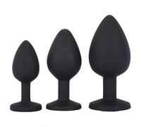 Me You Us Trio of Jewels - Kit di allenamento per anale in silicone, set di plug anali in 3 misure, per principianti e avanzati, tappi in silicone affusolati con base gioiello