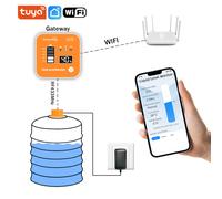 ME201R Tuya APP LCD Allarme remoto Serbatoio dell'acqua wireless ad ultrasuoni Monitor del livello del liquido Visualizzazione del tempo Allarme indicatore batteria scarica