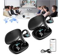 Meacode Traduttore, Meacode Ai Translation Earbuds, Cuffie Traduzione Simultanea, Auricolari Traduttore Simultaneo, 144 Lingue, Funzione Offline, Ideali Per Viaggi/Affari/Apprendimento(Blackx2)