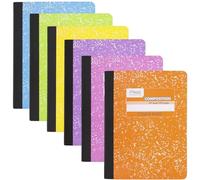 Mead Quaderni di composizione, confezione da 6, carta a righe universitarie, 19,8 x 24,9 cm, 100 fogli, colori vivaci assortiti (850106-ECM)